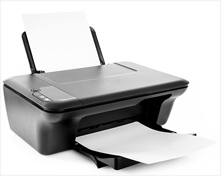 インクジェットプリンターと出力紙の画像